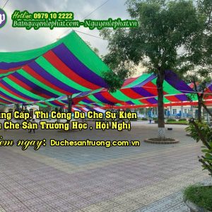 dù che sự kiện sân trường học 2 mái
