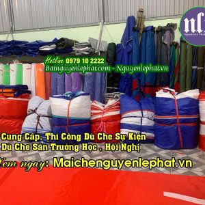 May vải bạt dù che sân trường học
