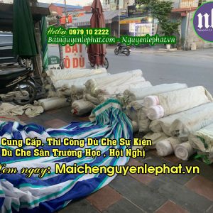 May vải bạt dù che sân trường học