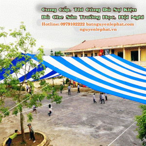 [Liên Hệ Ngay] Dù Che Sân Trường Chữ Nhật 2 Mái Vải loại Tốt Giá Lại Rẻ Tại Lạc Dương - Lâm Đồng